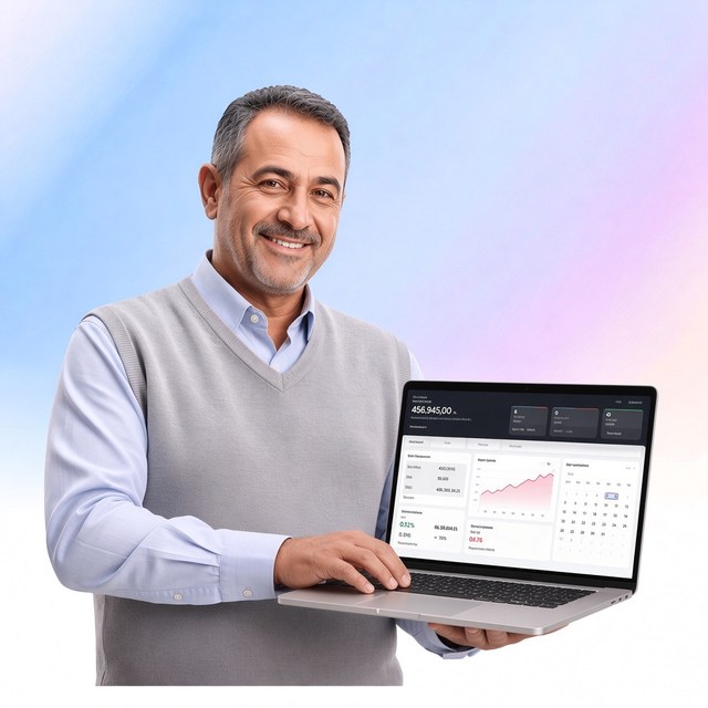 Site yöneticisi dizüstü bilgisayarla
